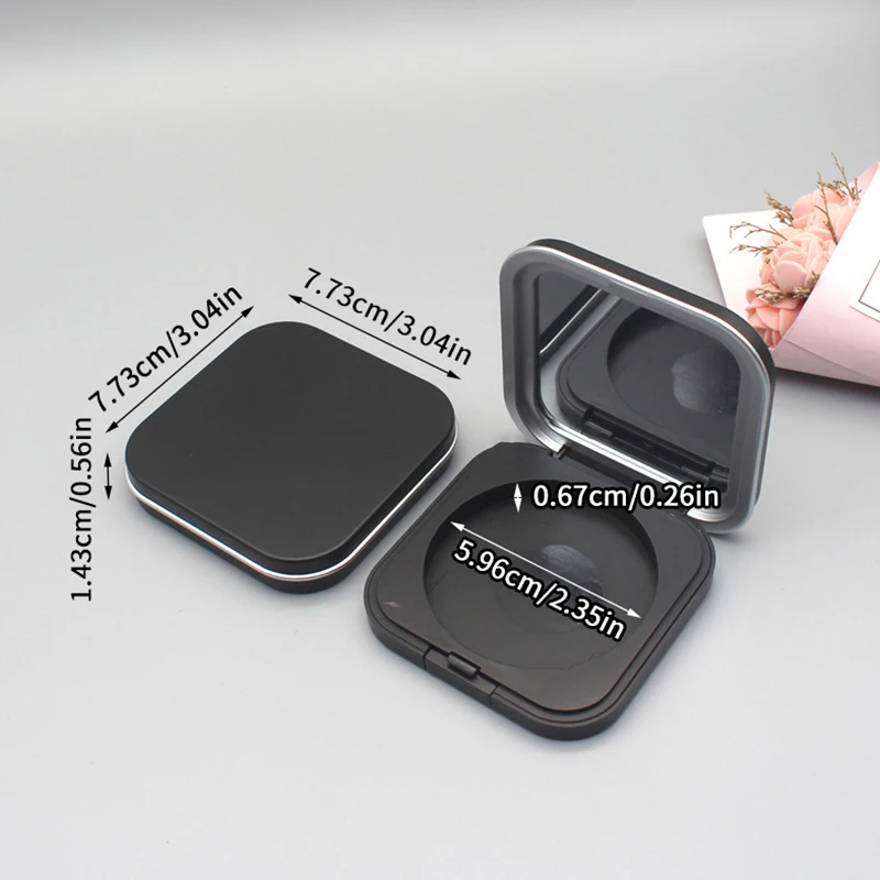 DIY 파우더 메이크업 박스 빈 자석 화장품 팔레트 홀더 박스 거울 포함 원형 그리드 60mm 플레이트 아이섀도우 블러셔 립스틱