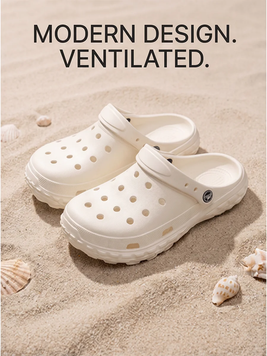Damen Herren Dicksohlige Clogs Rutschfeste EVA-Plateau-Sandalen Atmungsaktive Lochschuhe Strand-Gartenschuhe Sommer-Freizeitschuhe – Detail 2