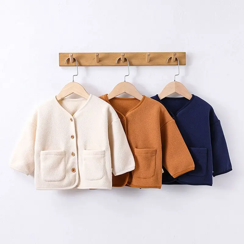 0-3Y Girls Coat Fashion Toddler Boys Girls Autumn Spring Coat Beige Long Sleeve Baby Jacket Outerwear Baby Clothes