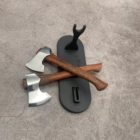 थोक स्टेनलेस स्टील तेज ब्लेड रोज़वुड हैंडल मिनी कुल्हाड़ी आउटडोर कैम्पिंग जीवन रक्षा फिक्स्ड ब्लेड मल्टी चाकू धारक के साथ 10 best sales कुल्हाड़ी चाकू - №5