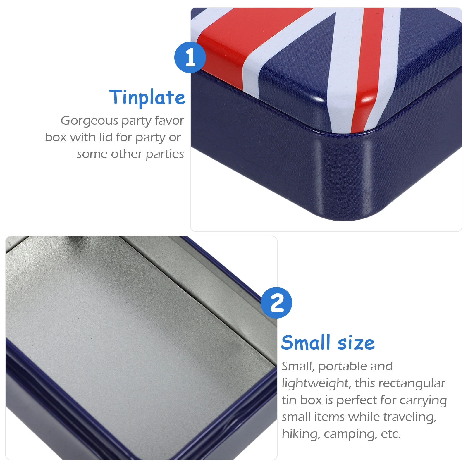 

Tinplate Candy Box Cookie Tins Small Case Large Boxes Biscuits Cover Empty Storage Container Portable Gift Idea Christmas Party