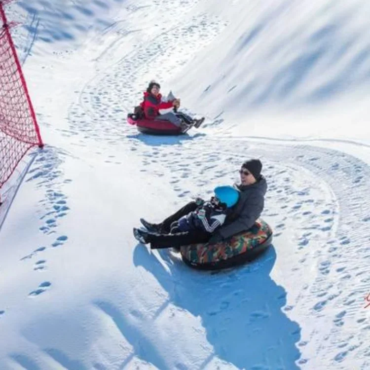 Barato grande doble esquí de nieve círculo trineo al aire libre espesar PVC trineo tubo de esquí