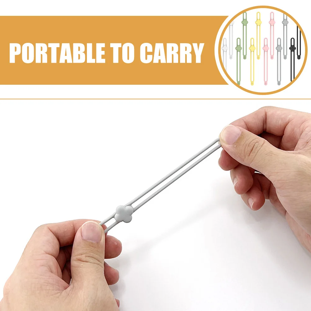 

12pcs Silicone Cord Organizers Reusable Cable Ties For Wire Management Charging Cords Data Cables Desktop Storage Portable Cord