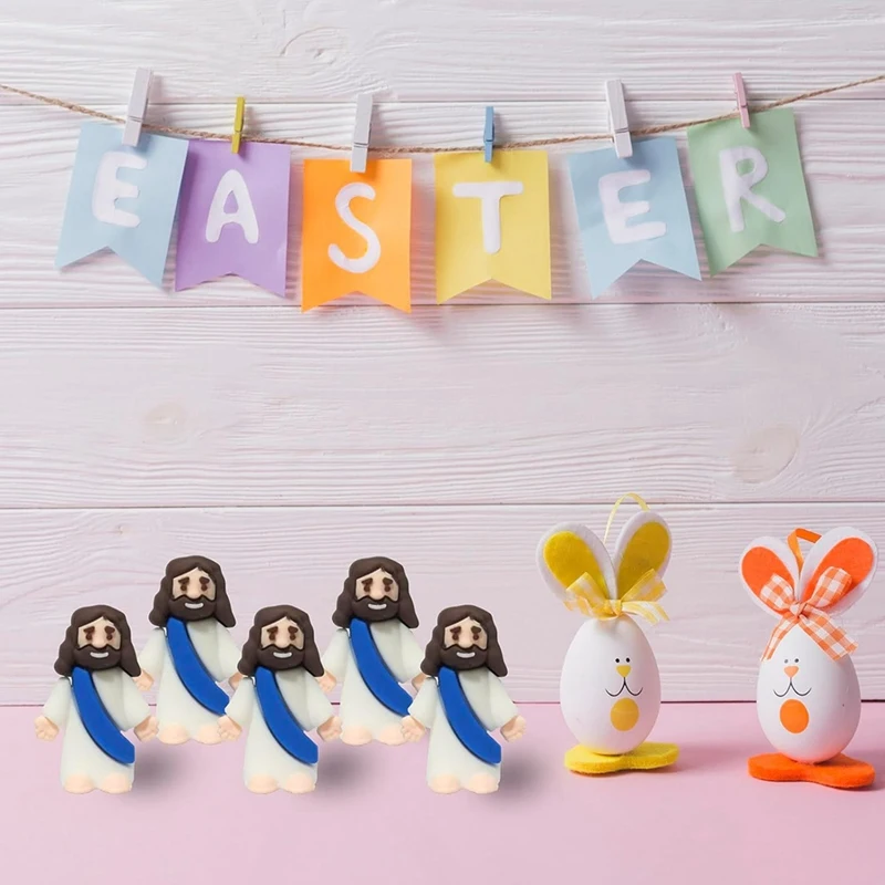 لعبة ABHU Jesus لعيد الفصح ، التصميم الأصلي ، مطاط صغير ، تمثال Jesus للاختباء والبحث ، هدايا حفلات دينية ، هدية عيد الفصح