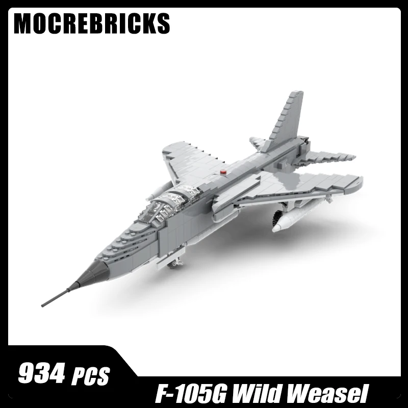 Serie militar MOC F-105G Wild Weasel Fighter Bombers colección de bloques de construcción Mini Kits modelos DIY ladrillos para niños juguetes regalos