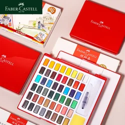 24/36/48 Colors Faber Castell Watercolor Paint Set in Portable Case With Water Brush Pens and Sponge For Beginners Professionals