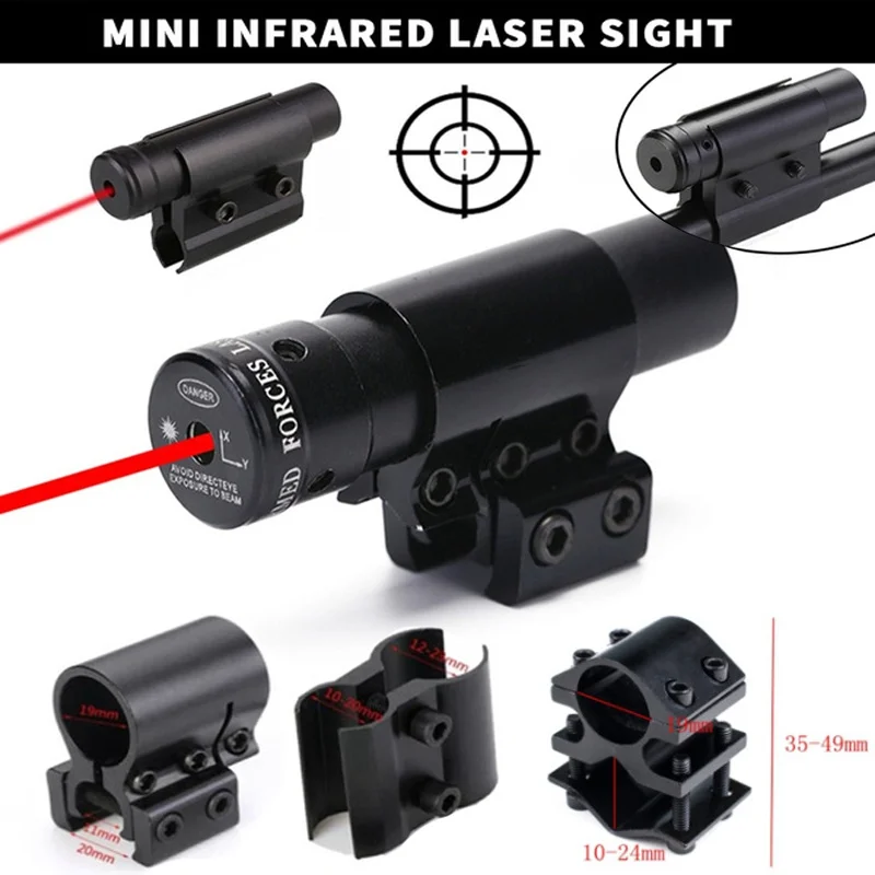 

Tactical Mini Red Dot Laser Sight Scope Weaver Picatinny Mount Set for Gun RifleShot Airsoft Riflescope Hunting