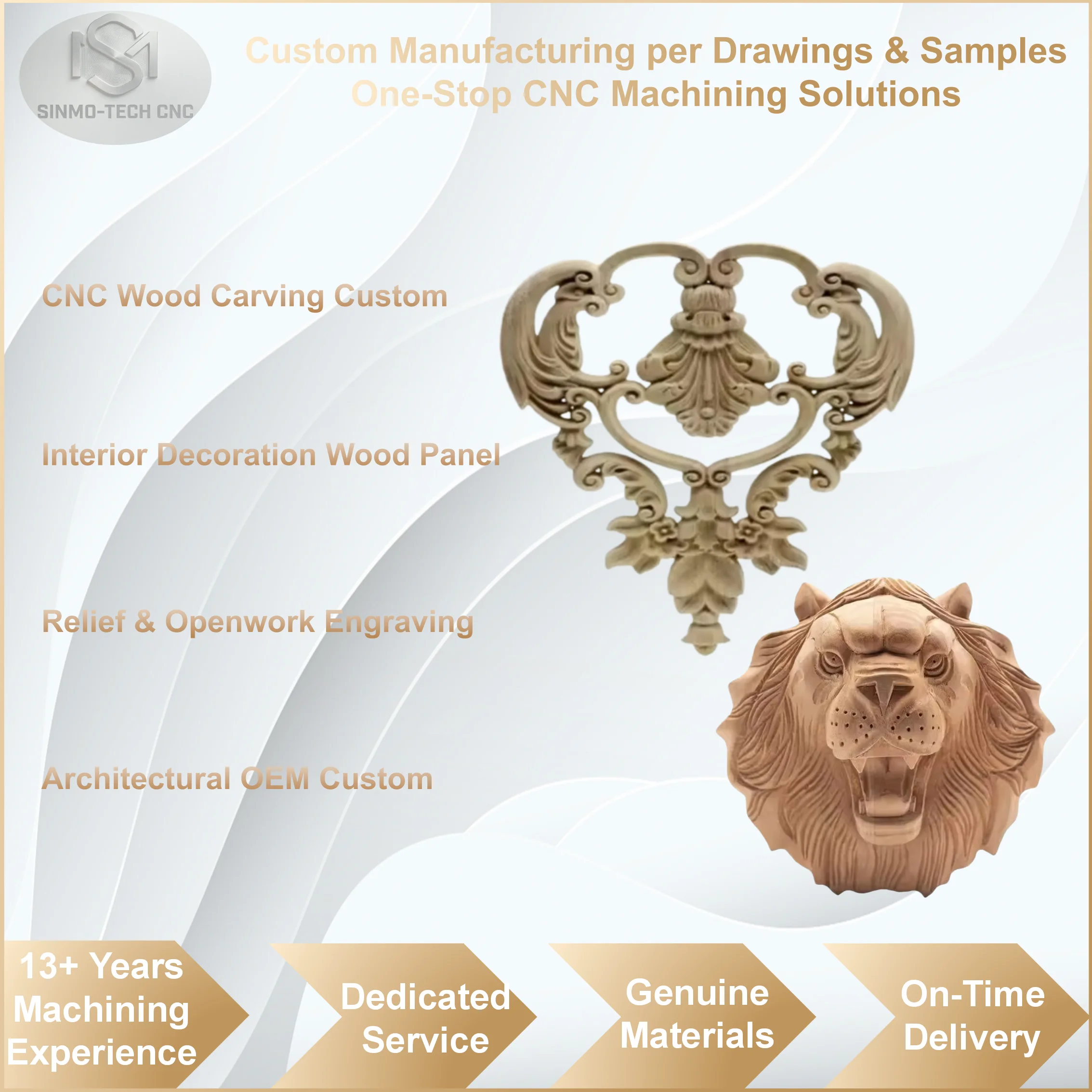 Custom Hollow Out CNC Wood Carved Screen Luxury Villa Interior Decoration Architectural Wood Panel