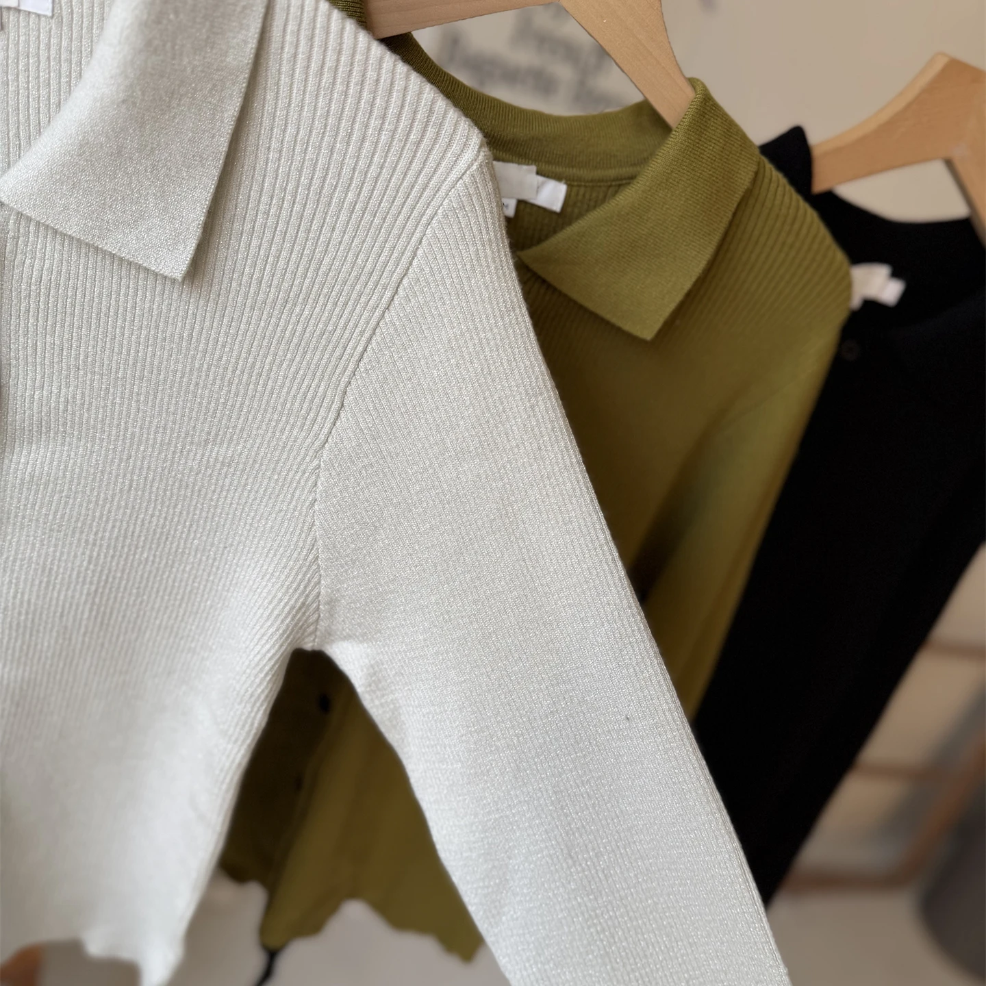 الكلاسيكية طوق صغير زر سترة محبوكة سترة ملابس خارجية اليابانية Sle مضلع طويل Sve Ne الحرارية الدافئة #5