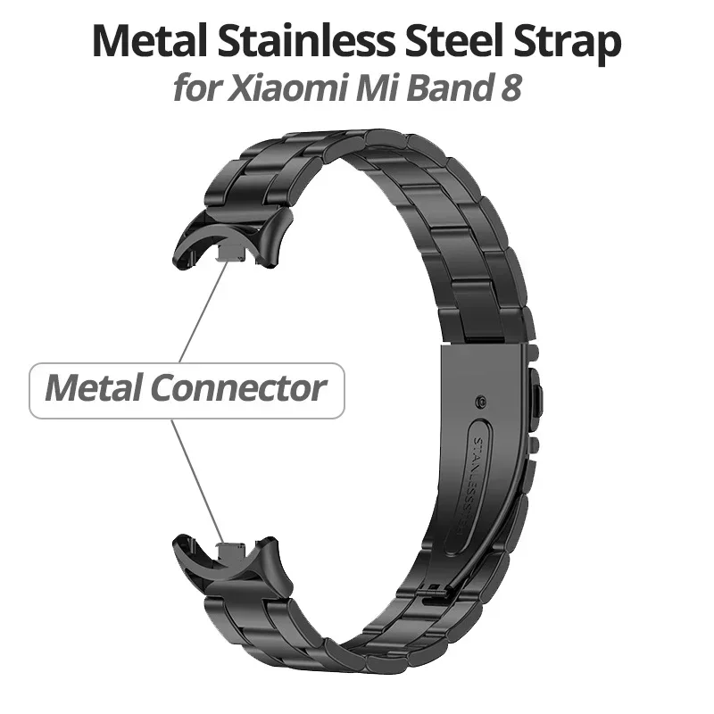 حزام من الفولاذ المقاوم للصدأ لـ Mi Band 8 9 حزام ساعة Correa لـ Xiaomi Mi Band 8 سوار معصم معدني Miband 8 9 حزام مغناطيسي