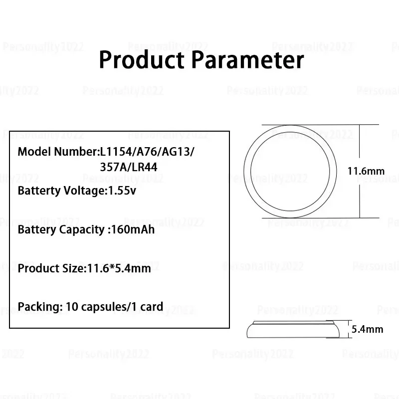 10-100pcs AG13 LR44 Button Battery A76 357 357A L1154 SR44 1.55V Alkaline Batteries for Bluetooth Key Clock Watch Coin Cell