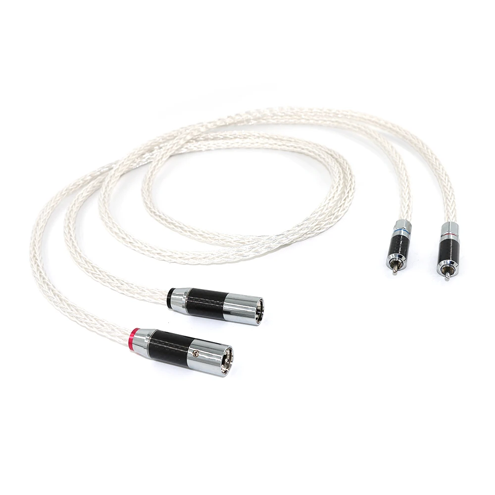 Coppia di interconnessioni audio Pro: OFC rivestito in argento con doppia terra e alloggiamento in fibra di carbonio ​