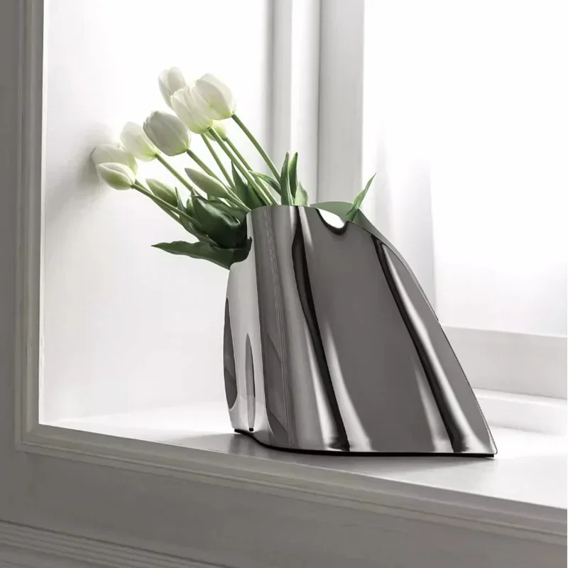 

Luxury Mirror Stainless Steel Ice Bucket Vase, Metal Champagne Bucket, Suitable for Bar, Family, Restaurant, Party Decoration