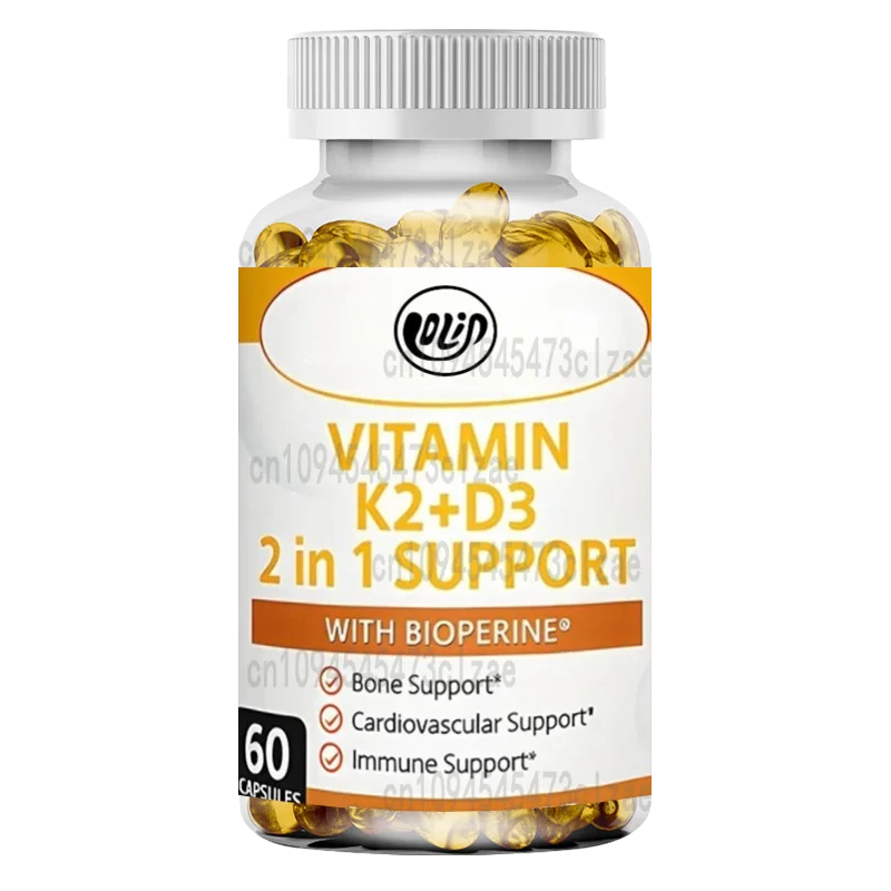 

Vitamin D3 K2 Supplements Bone and Heart Health with Non GMO Formula 125 MCG-60 Capsules