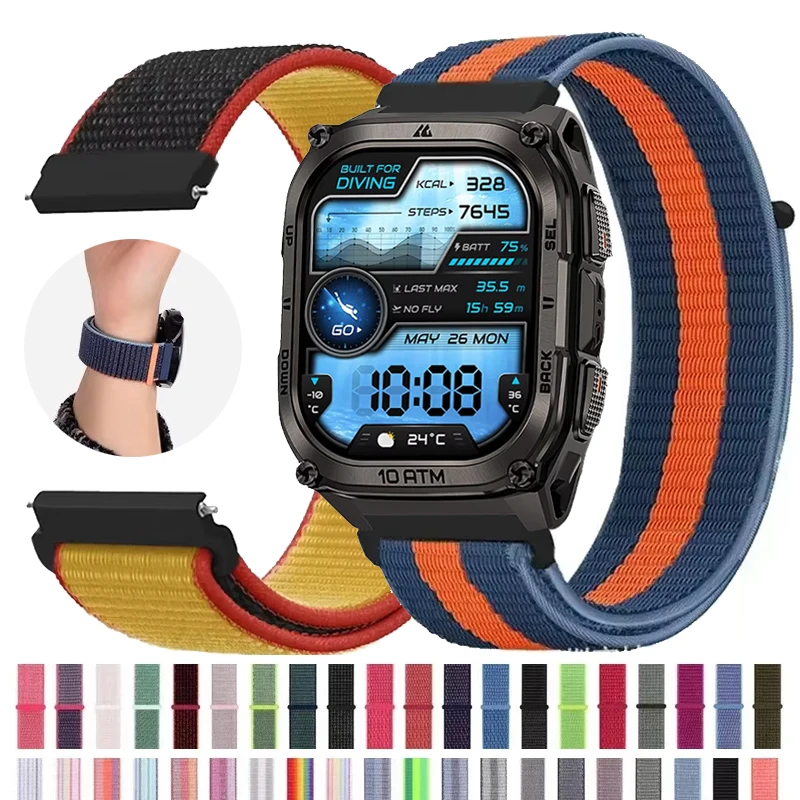 22mm Nylon Loop For KOSPET Tank T4 M4 Sport Bracelet For KOSPET Tank T3 M3 T2 M2/T3 Ultra M3 Ultra/MAGIC P10 R10/ORB Wrist Band