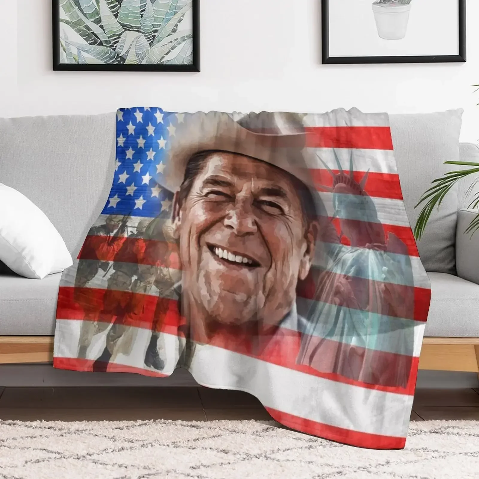 Ronald Reagan Throw Blanket warm winter Blankets For Baby funny gift Blankets