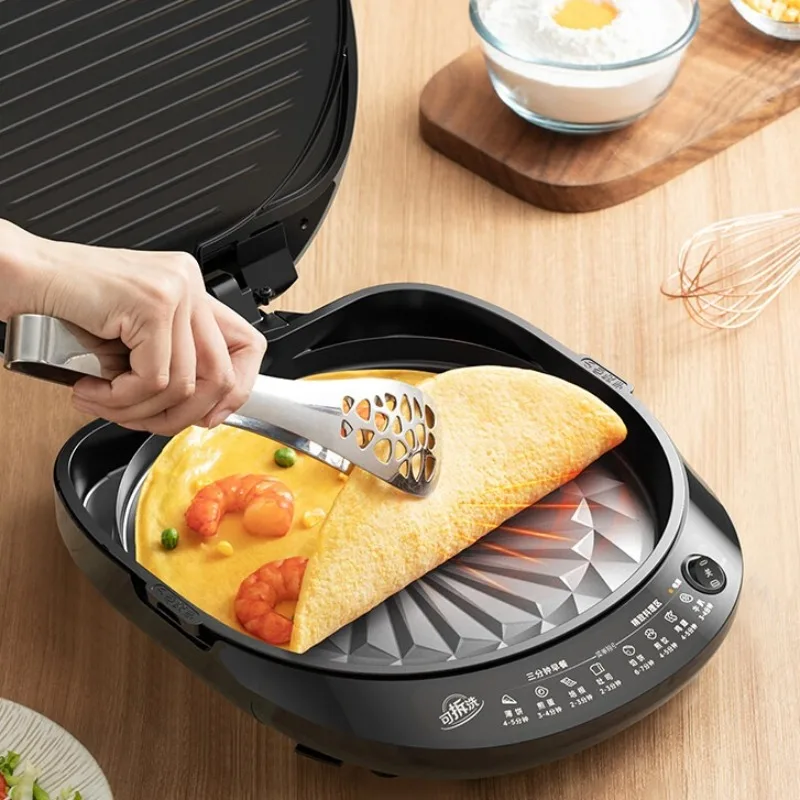 Midea Electric Griddle with removable and washable upper and lower plates, a household double-sided sandwich maker and grill