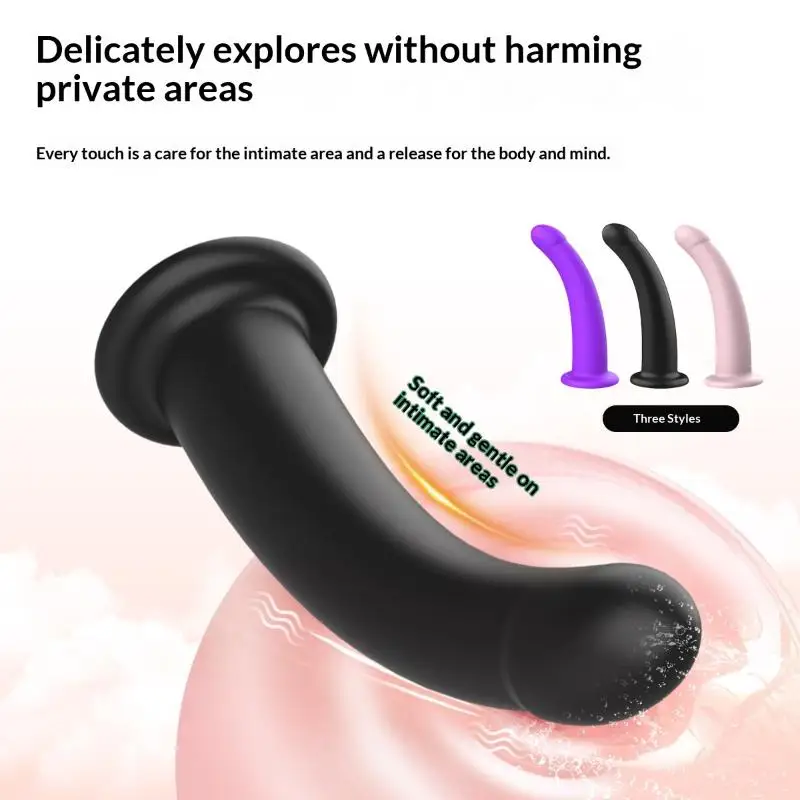 Dildo curvo in silicone con ventosa per training anale_voghion.com