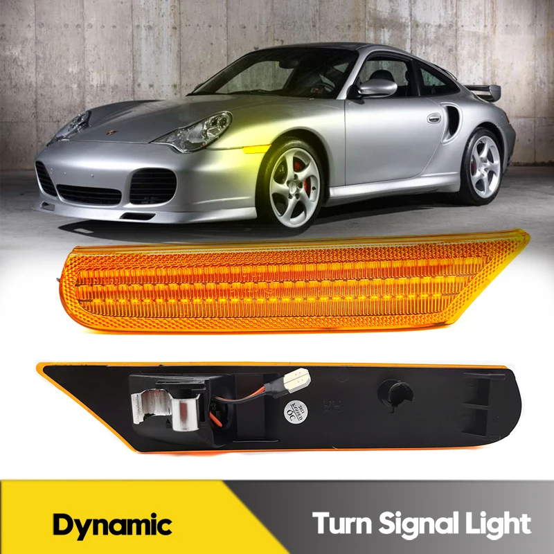 

2Pc LED Dynamic Side Marker Light Turn Signal Blinker Lamp For Porsche 911 996 Boxster 986 GT2 GT3 Carrera Turbo Car Accessories