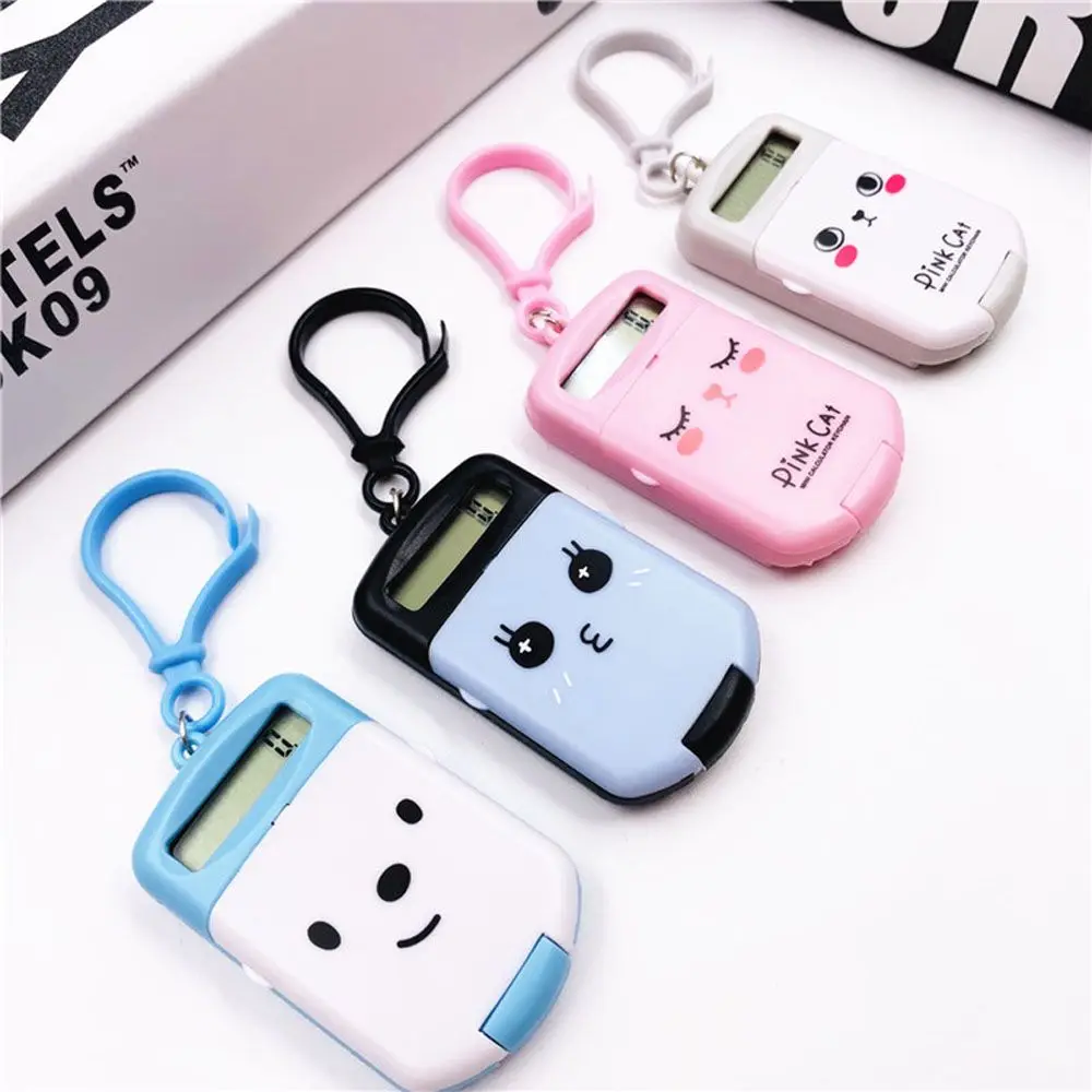 Ultra-thin Cute 8 Digits Display Cartoon Pocket Size Key Ring Calculator School Office Supplies Stationery Calculating Tool