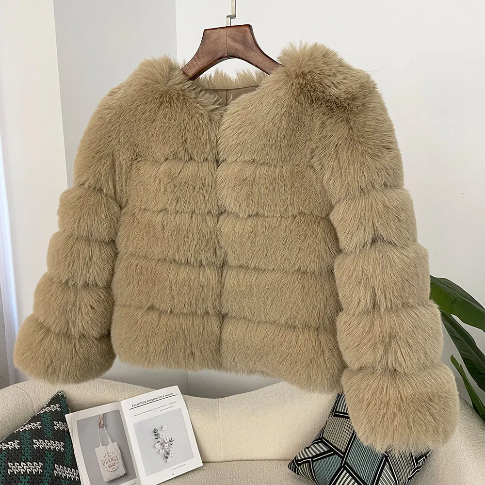 

OFTBUY Fake Fox Rabbit Fur Coat Women New Faux Fur Jacket New Winter Fur Jacket Elegant Thick Warm Outerwear Streetwear Fashion
