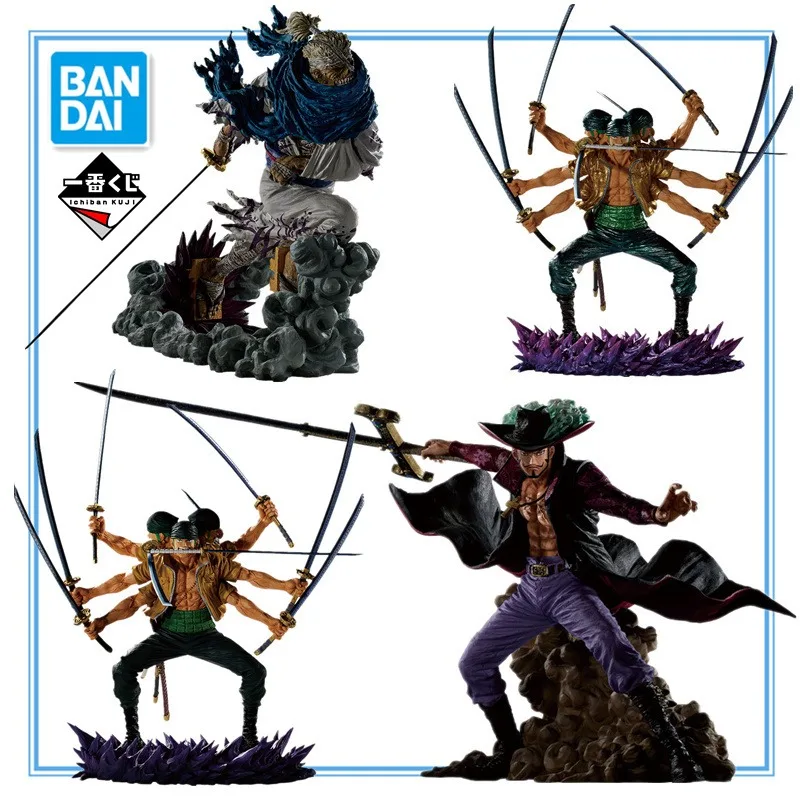 

Original Bandai ONE PIECE EX Soul Genealogy Ichiban Kuji Mihawk Zoro Shimotsuki Ryuma Swordsman Action Figure PVC Model Toy Gift