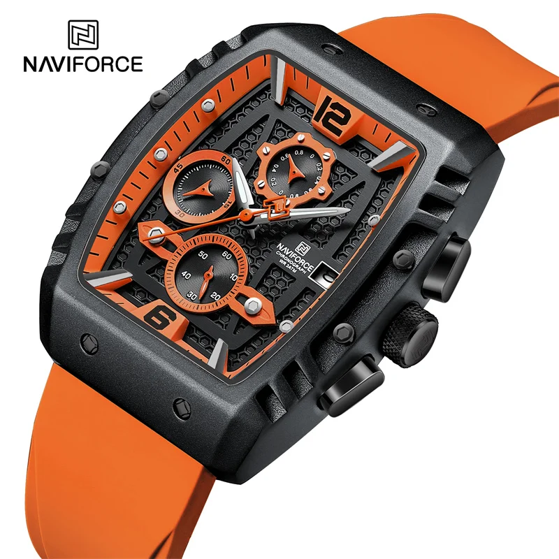 

NAVIFORCE Brand Men Luxury Watches Waterproof Quartz Male Wristwatch Date Military Sport Silicone Strap Clock Relogio Masculino