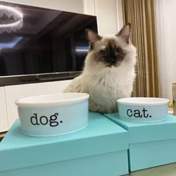 Bone China Dog Basin Dog Bowl Pet Supplies Creative Food Cat Food Cat Bowl Feeding Basin Small And Medium-sized Pet Food Bowl