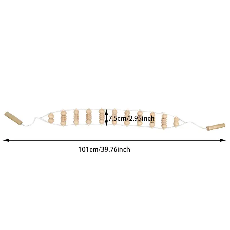 شريط سحب حبل تدليك الظهر الخشبي لتدليك نقاط الوخز على الظهر جهاز سحب الظهر اليدوي واسترخاء العضلات