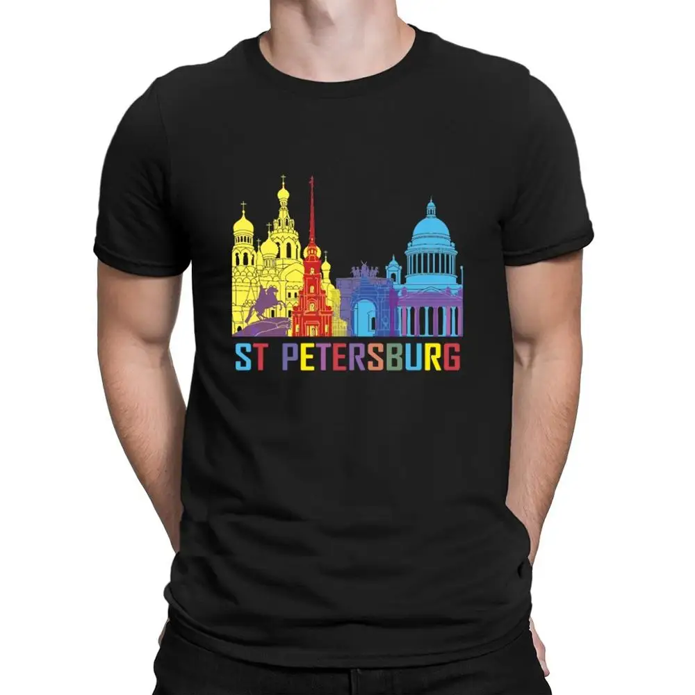 St Petersburg Russia Gift T Shirt Designer Interesting Sunlight Mens Streetwear Shirt Solid Color Letter Authentic Plus Size