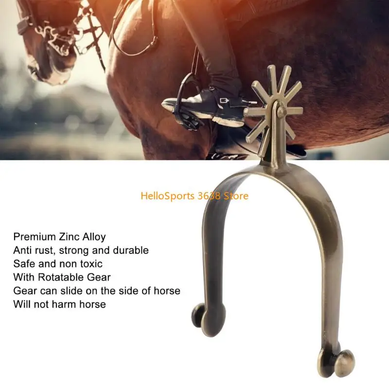 A52f Horse Spur Sostituzione in lega zinco Western Cowboy Spur con attrezzature per competizione con concorrenza con da