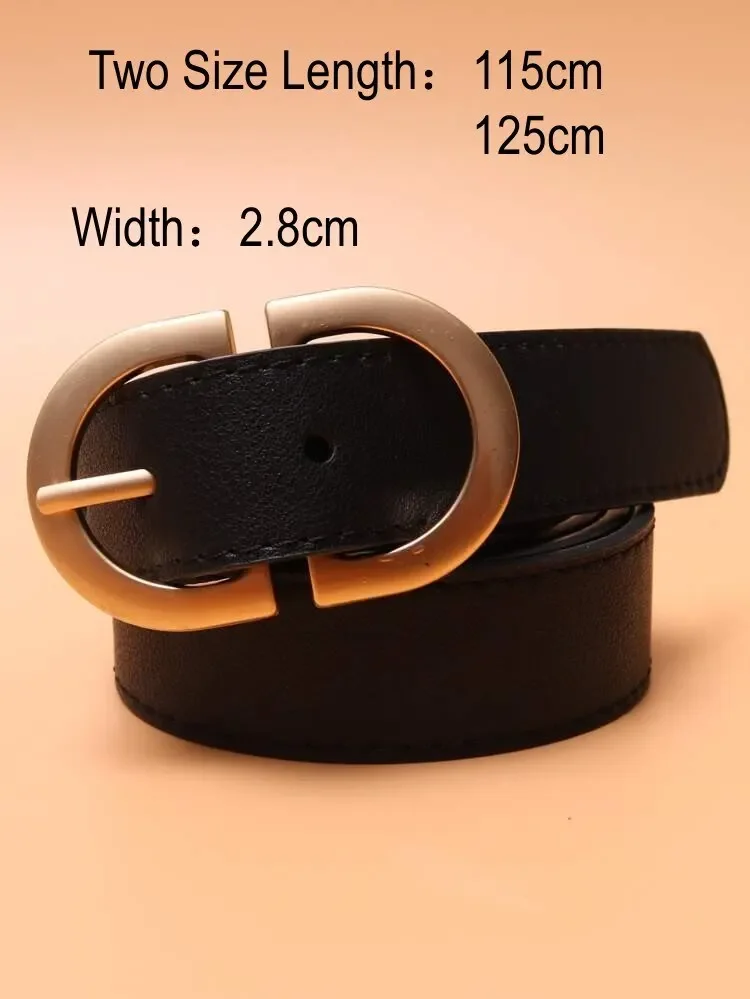 Women Leather Belt for Jeans Pants Dress Waist Belt with Gold Buckle for Women Girls Famous Brand Belt Women