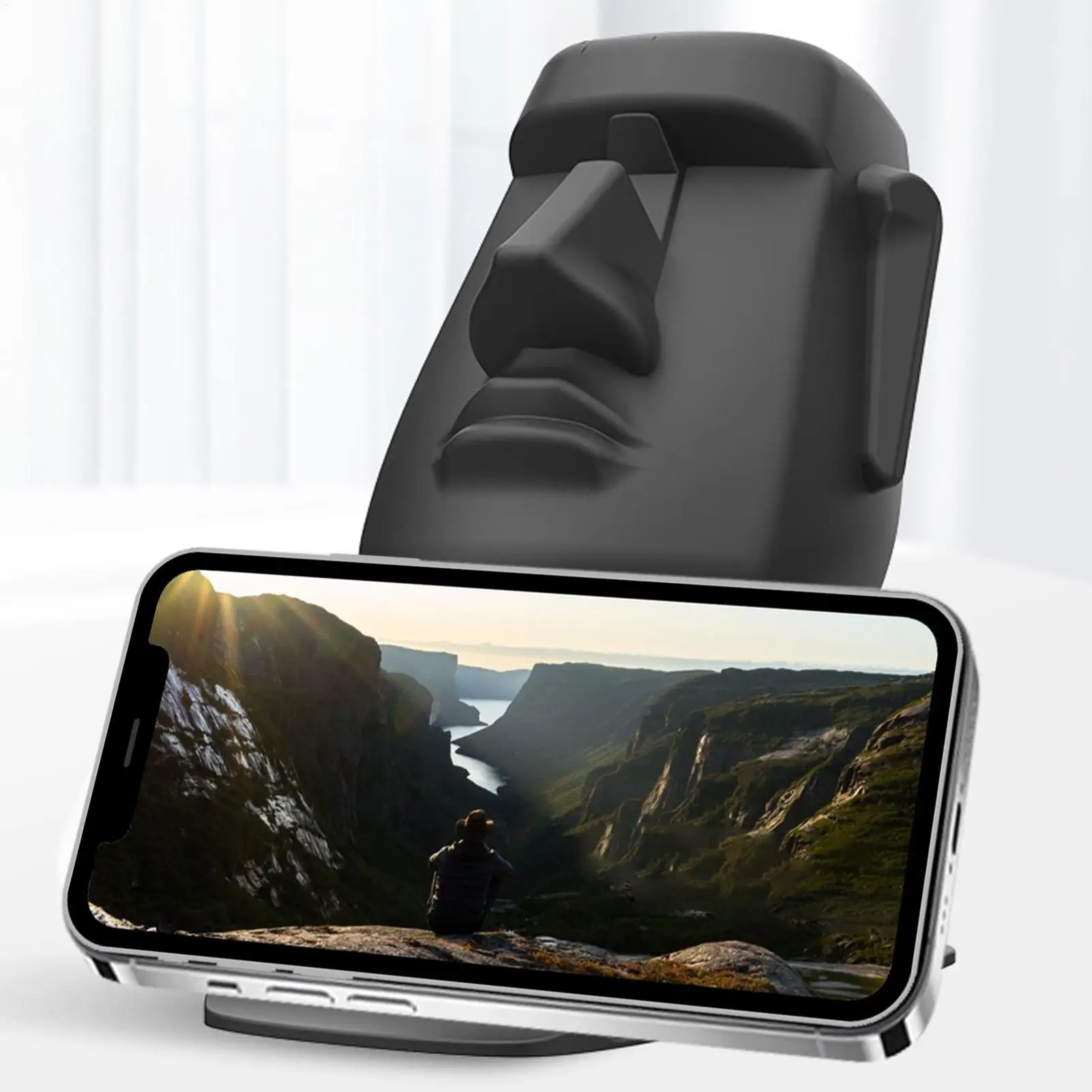Funny Eyeglass Holder Easter Island Head Eyeglass Holder Stand Home Table Ornament Sculpture Multifunctional Mobile Phone Cradle