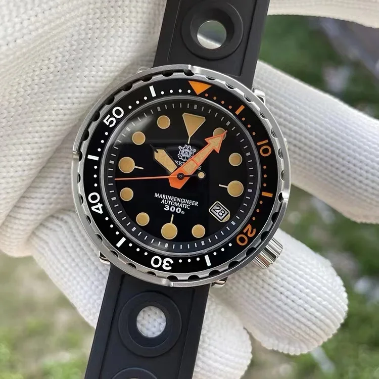 STEELDIVE SD1975V tonno Luxury Dive orologio da polso lunetta in ceramica 30Bar impermeabile svizzero luminoso NH35 Fashion Orange orologio meccanico