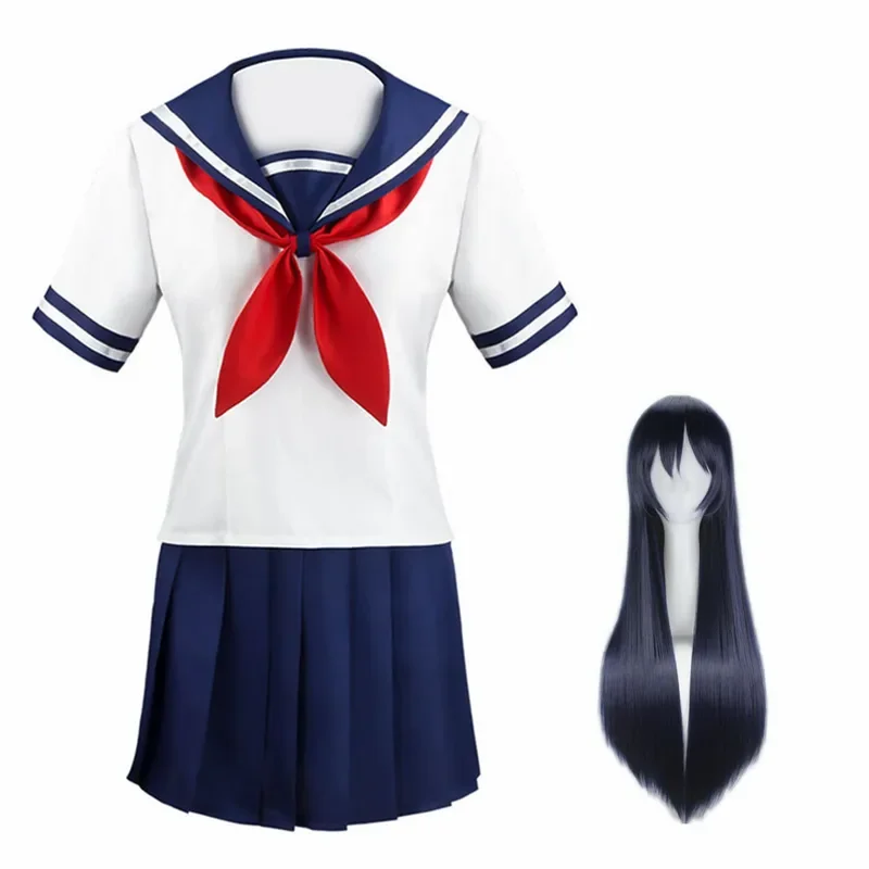 Anime Yandere Simulator Cosplay Trajes para Meninas, Uniforme Escolar JK, Vestidos Femininos, Conjuntos Completos, Ayano Aishi, Danganronpa