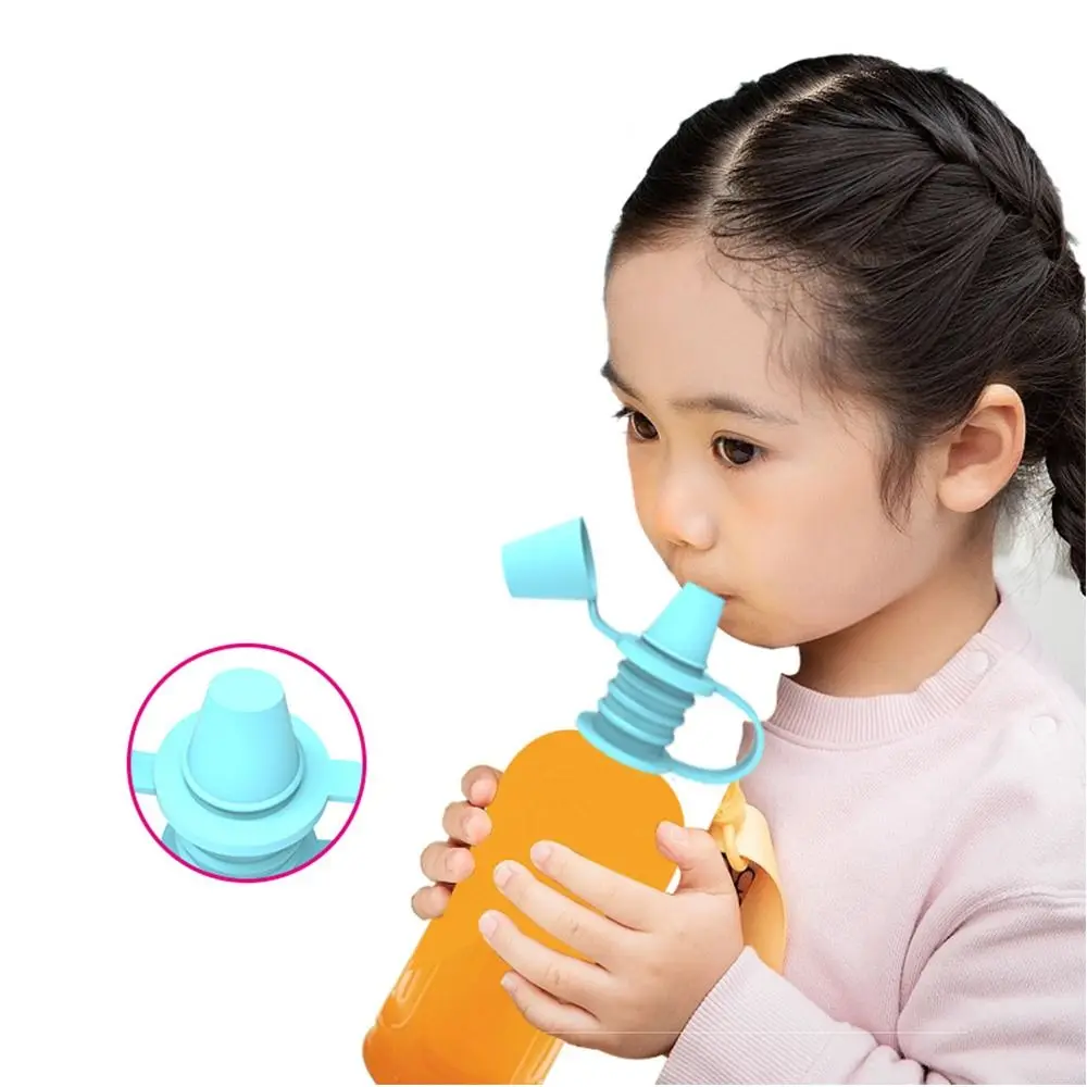 No Spill Silicone Bottle Top Spout Flow Control Adapter Drinking Tube Portable Leak Proof Bottle Replacement Lid Juice Bottle