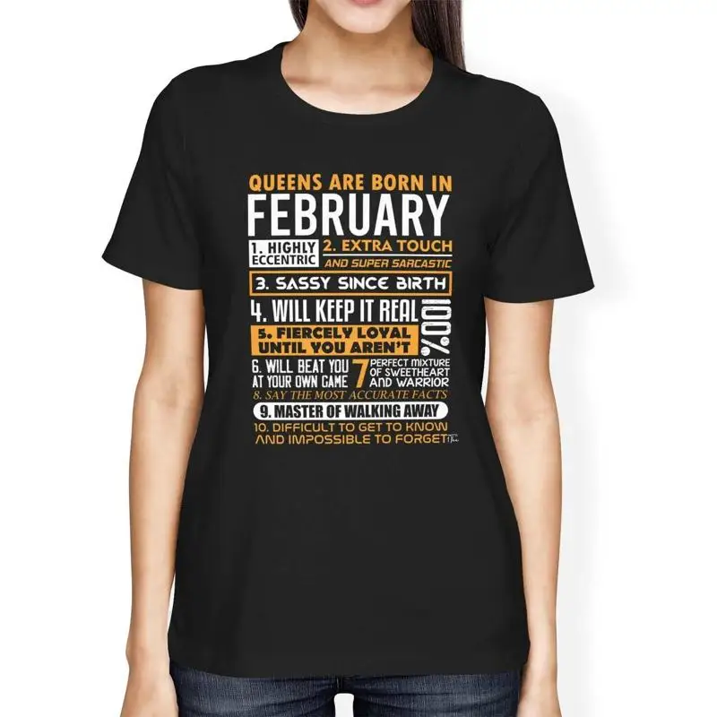 

Женская футболка свободного кроя 1T Queens Are Born In February