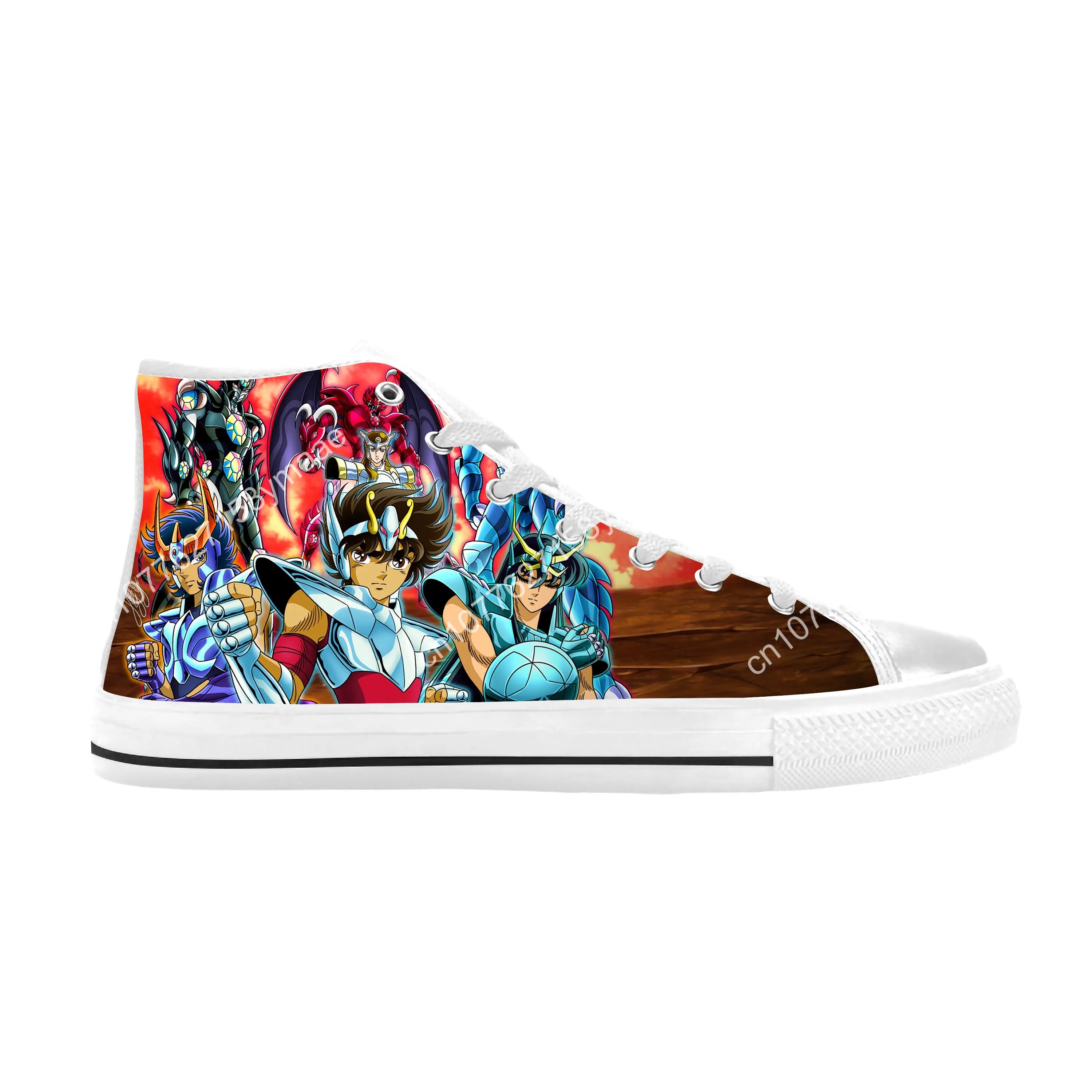 Seiya Japanese Anime Cartoon Manga Comic Saint Casual Cloth Shoes High Top Comfortable Breathable 3D Print Men Women Sneakers