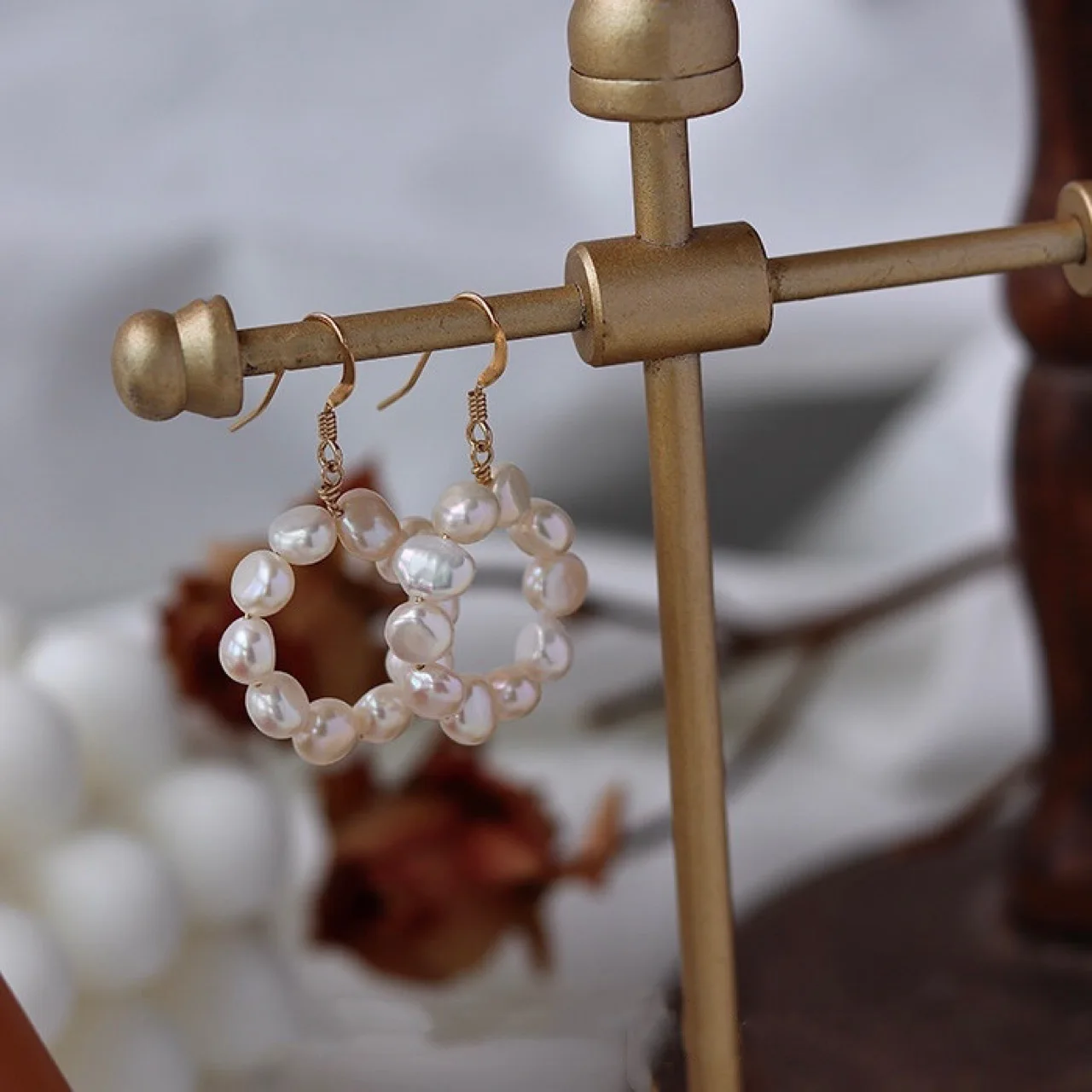 Großhandel Schmuck 100% Natürliche Barock Süßwasser Perle 14K Gold Gefüllt Damen Tropfen Ohrringe Für Frauen Anti Allergie – Detail 7