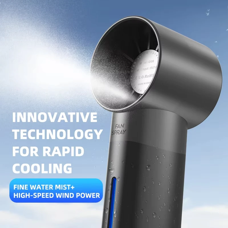 Handheld Small Fan Turbine Spray Mini Fan Water Replenishing Outdoor Camping Dormitory Household Portable Cooling USB Charging