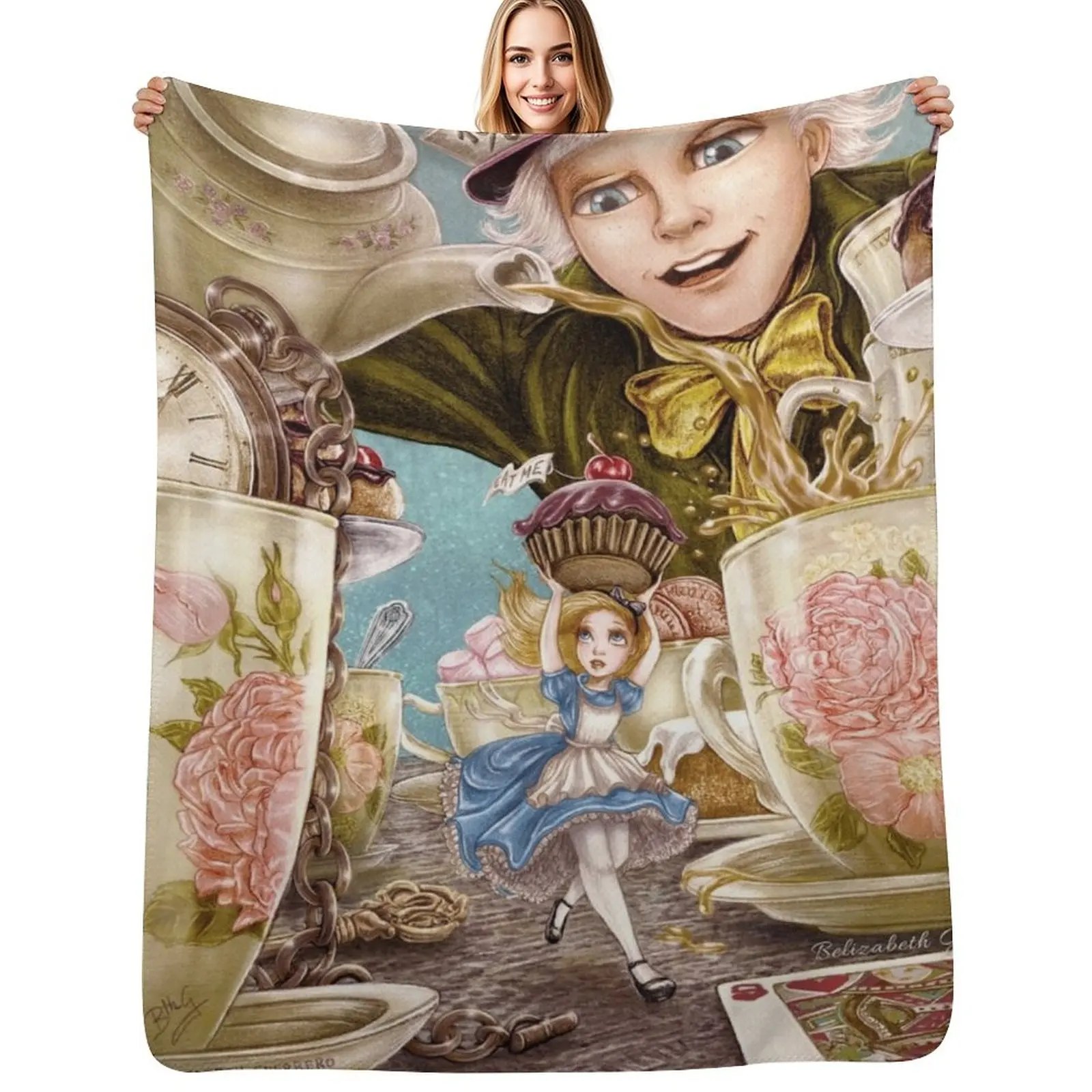 

Alice Mad Tea Party Throw Blanket for babies Kid'S Hairys Beautifuls Blankets