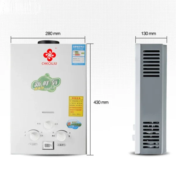 ก๊าซธรรมชาติจากเครื่องทำน้ำอุ่นแบบไม่มีถัง7L ก๊าซร้อนทันทีเครื่องทำน้ำอุ่นเครื่องทำน้ำอุ่นธรรมชาติพร้อมหน้าจอดิจิตอลฟาเรนไฮต์