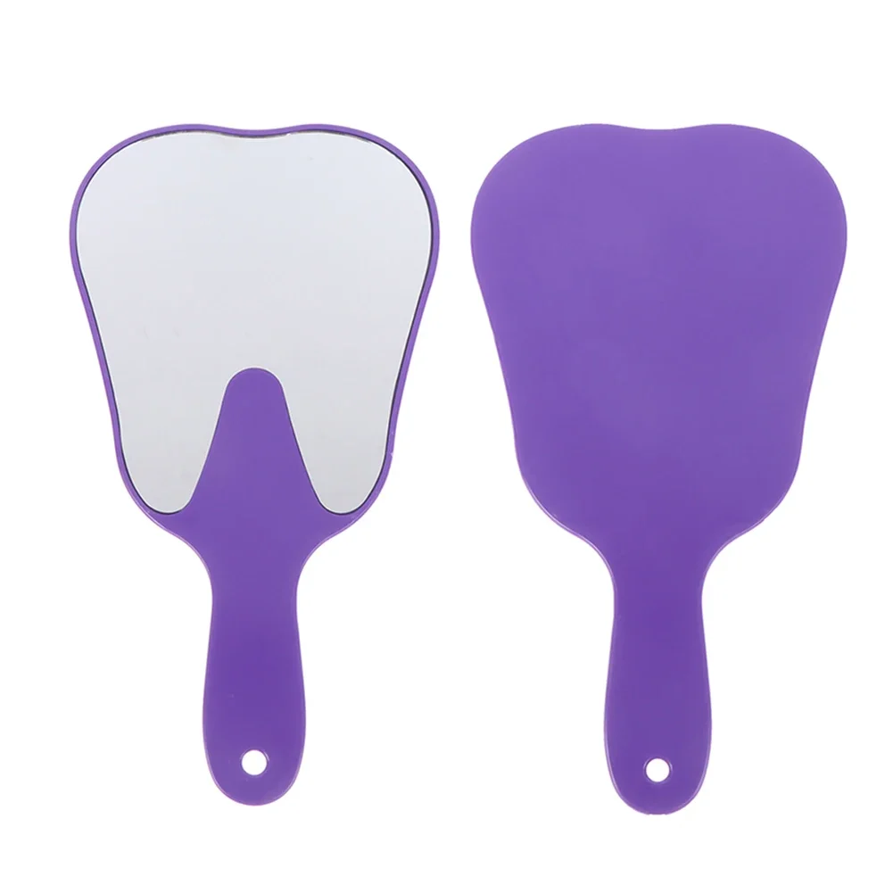 10Pcs 25*13cm Handle Dental Tooth Shaped Mirrors Multi Colorful Oral Mirror Tooth Whitening Cleaning Oral Cavity Dentist Tools