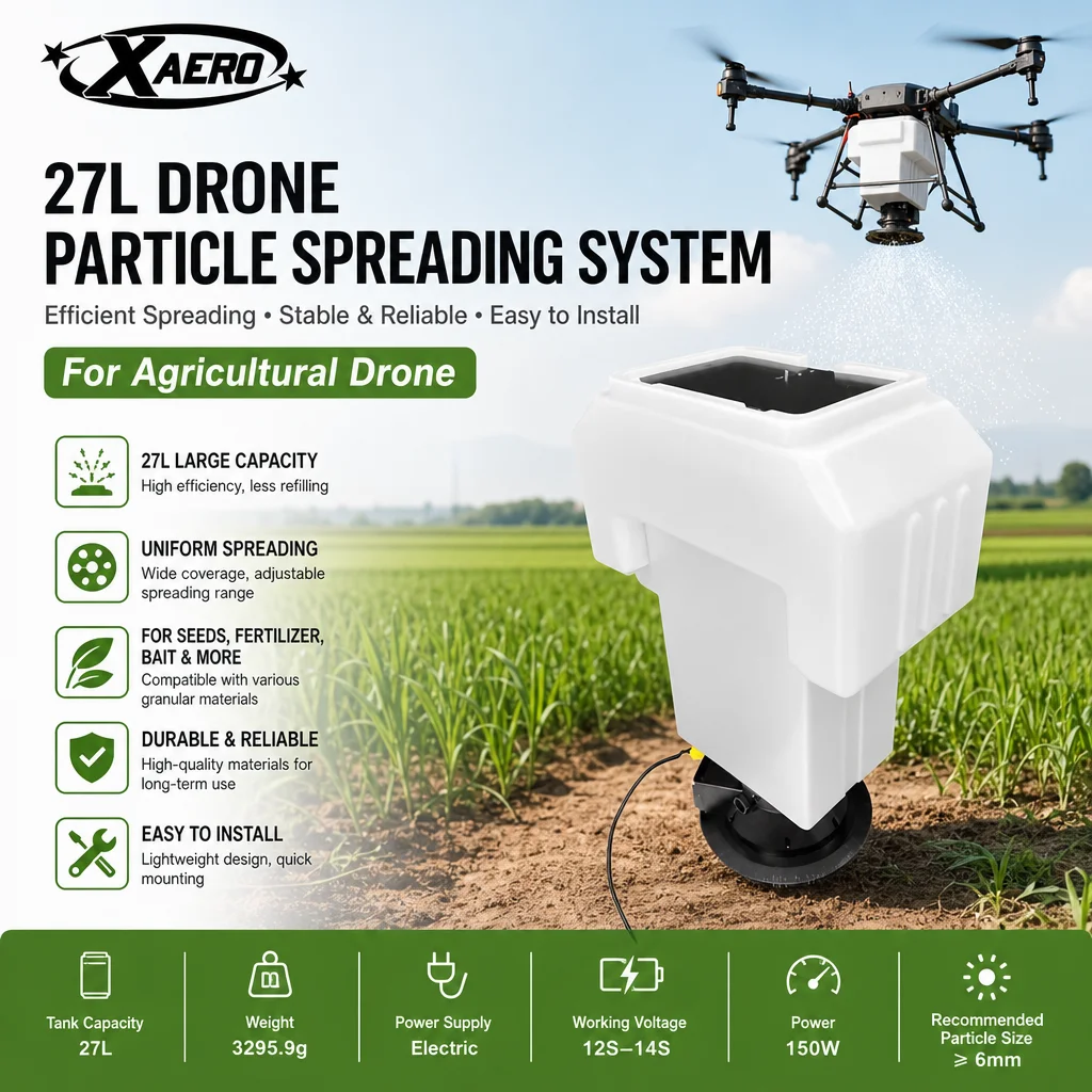 XAERO 27L 27kg 12S 14S Particle Spreading System Seed Fertilizer Bait Granular Sprayer for Agricultural Drone