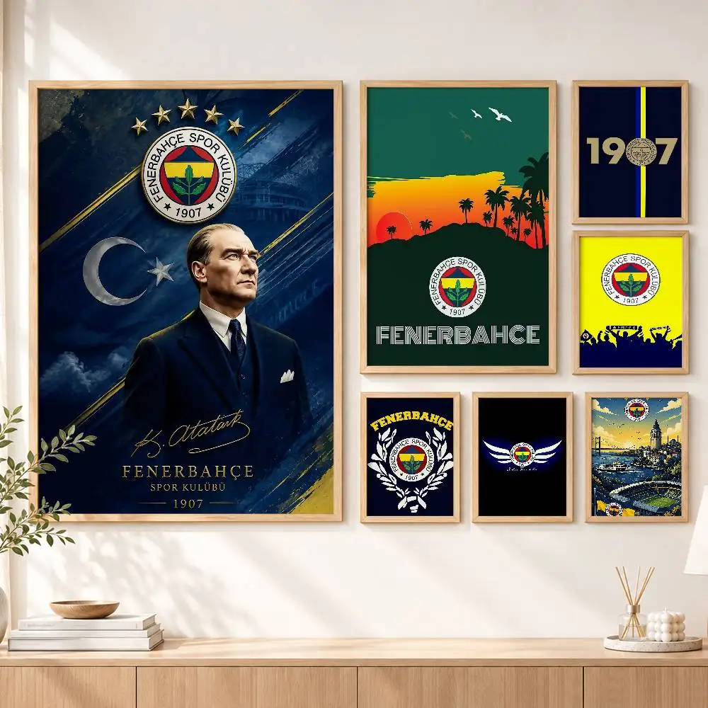 Turkey F-Fenerbahce Football FC Art Poster HD Self Adhesive Waterproof Wall Art Ideal for Home Office Dorm Gift Customizable