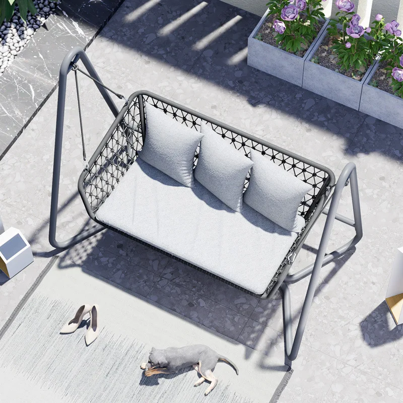 Outdoor swing rocking chair courtyard hanging chair villa garden swinging chair outdoor open-air balcony household hanging