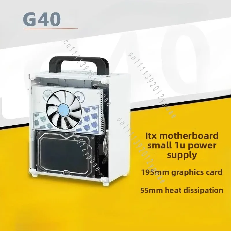 A4 Structure Handheld SFF Computer Chassis Portable Mini ITX Desktop Case Compatible with K39 G40 M24 for DIY Gaming Build