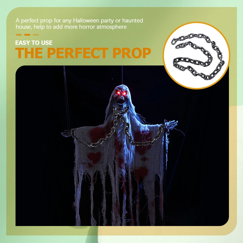 

Simulated Iron Props 1 Meter Fake Chain Decor Halloween Christmas Party Supplies Plastic Chain Links Costume Accessory Cosplay