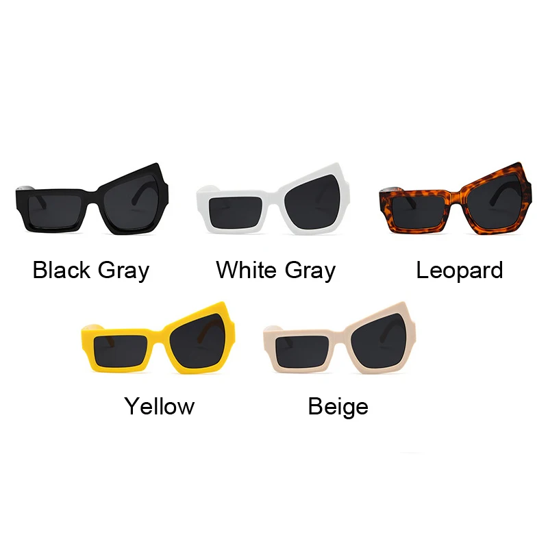 Funny Irregular Square Sunglasses Man Fashion Personality Brand Designer Sun Glasses Male White Black Shades Oculos De Sol