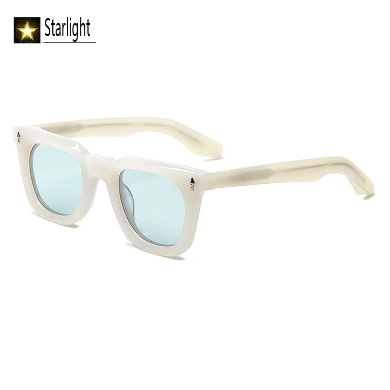 النظارات الشمسية المستقطبة رجل جودة عالية سميكة الأسود خلات UV400 مربع في الهواء الطلق نظارات الرجال نظارات السفر اليدوية الكلاسيكية 143 مللي متر